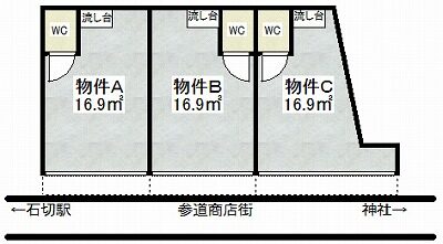 石切参道商店街面す 何商相談可能な1階店舗 大阪の居抜き物件 貸店舗情報