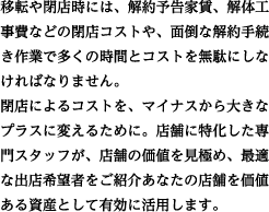 「売りたい」と「買いたい」の架け橋に。店舗売却サービス