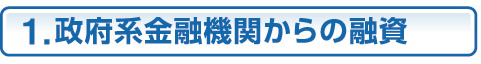 1.政府系金融機関からの融資