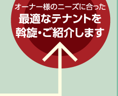 オーナー様のニーズに合った最適なテナントをご紹介します